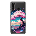 Samsung Galaxy A21 Kawaii Manga Pink Cherry Blossom Japanese Sky Floral Ocean Hybrid Protective Phone Case Cover