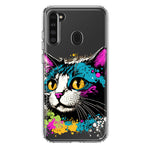Samsung Galaxy A21 Cool Cat Oil Paint Pop Art Hybrid Protective Phone Case Cover