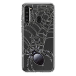 Samsung Galaxy A21 Creepy Black Spider Web Halloween Horror Spooky Hybrid Protective Phone Case Cover