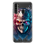 Samsung Galaxy A21 Cyberpunk Machine Headphones Skull Double Layer Phone Case Cover