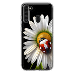 Samsung Galaxy A21 Cute White Daisy Red Ladybug Double Layer Phone Case Cover