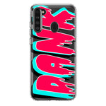 Samsung Galaxy A21 Teal Pink Clear Funny Text Quote Dank Hybrid Protective Phone Case Cover