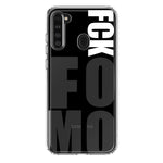 Samsung Galaxy A21 Black Clear Funny Text Quote Fckfomo Hybrid Protective Phone Case Cover