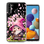 Samsung Galaxy A21 Cute Pink Cherry Blossom Gnome Spring Floral Flowers Double Layer Phone Case Cover