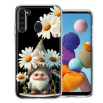 Samsung Galaxy A21 Cute Gnome White Daisy Flowers Floral Hybrid Protective Phone Case Cover