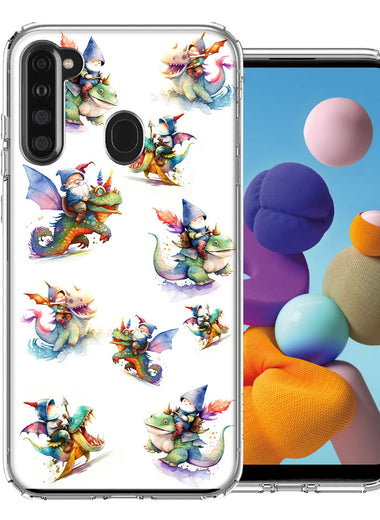 Samsung Galaxy A21 Cute Fairy Cartoon Gnomes Dragons Monsters Hybrid Protective Phone Case Cover