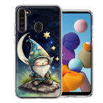 Samsung Galaxy A21 Stars Moon Starry Night Space Gnome Hybrid Protective Phone Case Cover