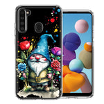 Samsung Galaxy A21 Gnome Red Purple Blue Roses Garden Hybrid Protective Phone Case Cover