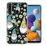 Samsung Galaxy A21 Cute White Daisies Gnomes Flowers Floral Double Layer Phone Case Cover