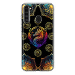 Samsung Galaxy A21 Mandala Geometry Abstract Dragon Pattern Hybrid Protective Phone Case Cover