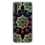Samsung Galaxy A21 Mandala Geometry Abstract Elephant Pattern Hybrid Protective Phone Case Cover