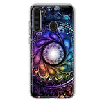 Samsung Galaxy A21 Mandala Geometry Abstract Galaxy Pattern Hybrid Protective Phone Case Cover