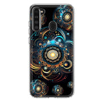 Samsung Galaxy A21 Mandala Geometry Abstract Multiverse Pattern Hybrid Protective Phone Case Cover