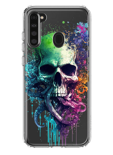 Samsung Galaxy A21 Fantasy Octopus Tentacles Skull Hybrid Protective Phone Case Cover
