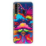 Samsung Galaxy A21 Neon Rainbow Psychedelic Trippy Hippie Bomb Star Dream Hybrid Protective Phone Case Cover