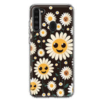 Samsung Galaxy A21 Cute Smiley Face White Daisies Double Layer Phone Case Cover