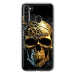 Samsung Galaxy A21 Steampunk Skull Science Fiction Machinery Double Layer Phone Case Cover