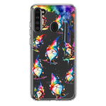 Samsung Galaxy A21 Neon Water Painting Colorful Splash Gnomes Hybrid Protective Phone Case Cover