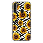 Samsung Galaxy A21 White Zebra Sunflowers Polkadots Double Layer Phone Case Cover