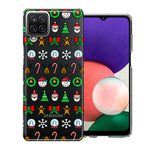 Samsung Galaxy A22 5G Classic Christmas Polka Dots Santa Snowman Reindeer Candy Cane Design Double Layer Phone Case Cover