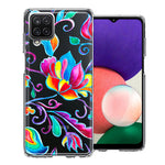 For Samsung Galaxy A22 Bright Colors Rainbow Water Lilly Floral Phone Case Cover