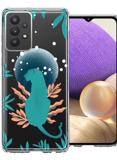 Samsung Galaxy A32 Moon Green Jaguar Design Double Layer Phone Case Cover