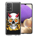Samsung Galaxy A32 Flamming Devil Skull Design Double Layer Phone Case Cover