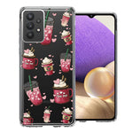 Samsung Galaxy A32 Coffee Lover Valentine's Hearts Pink Drink Latte Double Layer Phone Case Cover