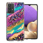 Samsung Galaxy A32 Leopard Paint Colorful Beautiful Abstract Milkyway Double Layer Phone Case Cover