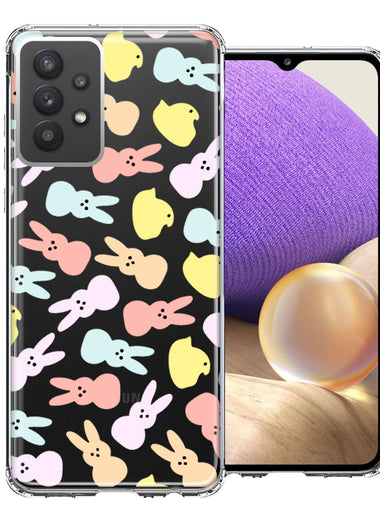 Samsung Galaxy A32 Pastel Easter Polkadots Bunny Chick Candies Double Layer Phone Case Cover