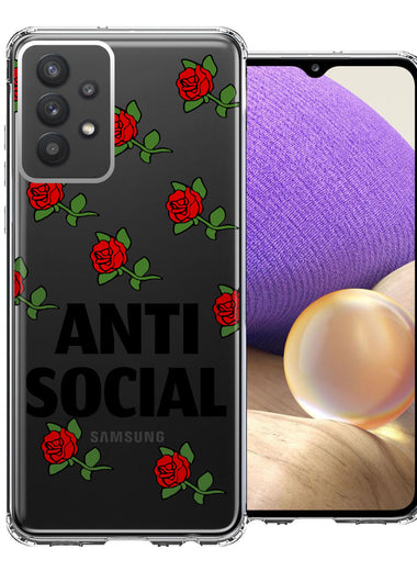 Samsung Galaxy A32 Anti Social Roses Design Double Layer Phone Case Cover