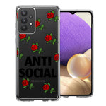 Samsung Galaxy A32 Anti Social Roses Design Double Layer Phone Case Cover