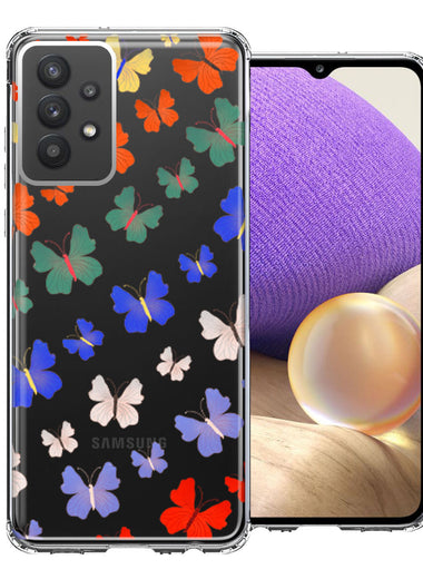 Samsung Galaxy A32 Colorful Butterflies Design Double Layer Phone Case Cover