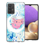Samsung Galaxy A32 Pink Axolotl Moon Mable Design Double Layer Phone Case Cover
