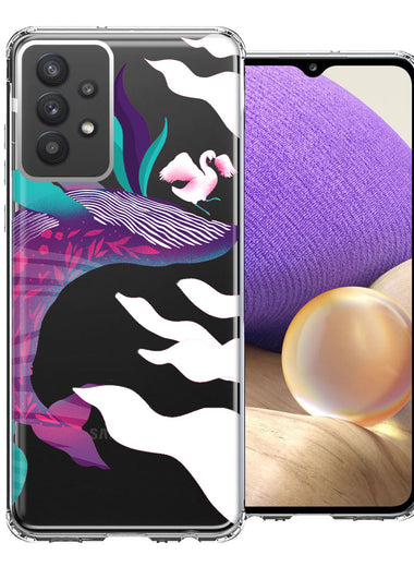 Samsung Galaxy A32 Mystic Floral Whale Design Double Layer Phone Case Cover