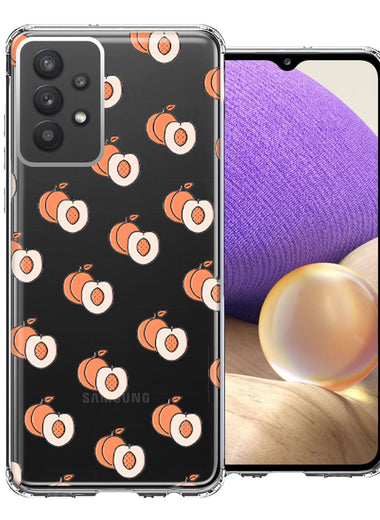 Samsung Galaxy A32 Polka Dot Peaches Design Double Layer Phone Case Cover