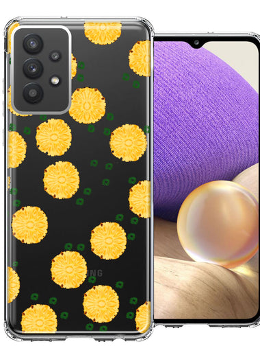 Samsung Galaxy A32 Tropical Pineapples Polkadots Design Double Layer Phone Case Cover