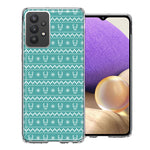 Samsung Galaxy A32 Teal Christmas Reindeer Pattern Design Double Layer Phone Case Cover