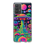Samsung Galaxy A32 Neon Rainbow Psychedelic UFO Alien Planet Hybrid Protective Phone Case Cover