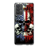 Samsung Galaxy A32 American USA Flag Skulls Blue Red Double Layer Phone Case Cover