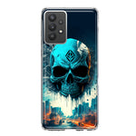 Samsung Galaxy A32 Blue Apocalypse Cyberpunk Skull Feather Double Layer Phone Case Cover