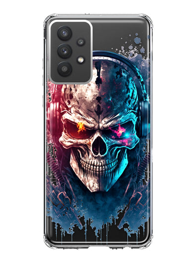Samsung Galaxy A32 Cyberpunk Machine Headphones Skull Double Layer Phone Case Cover