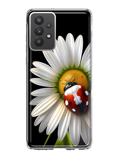 Samsung Galaxy A32 Cute White Daisy Red Ladybug Double Layer Phone Case Cover
