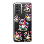 Samsung Galaxy A32 Cute Pink Purple Cosmos Flowers Gnomes Spring Floral Double Layer Phone Case Cover