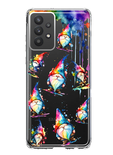 Samsung Galaxy A32 Neon Water Painting Colorful Splash Gnomes Hybrid Protective Phone Case Cover