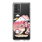 Samsung Galaxy A32 Kawaii Manga Pink Cherry Blossom Fuji Mountain Mochi Girl Hybrid Protective Phone Case Cover