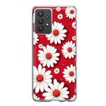 Samsung Galaxy A32 Cute White Red Daisies Polkadots Double Layer Phone Case Cover