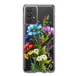 Samsung Galaxy A32 Purple Yellow Red Spring Flowers Floral Hybrid Protective Phone Case Cover