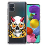 Samsung Galaxy A51 Flamming Devil Skull Design Double Layer Phone Case Cover