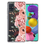 For Samsung Galaxy A51 Blush Pink Peach Spring Flowers Peony Rose Phone Case Cover